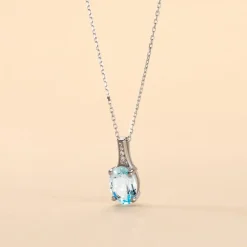 Collier Cindy Or Blanc Topaze Oxyde De Zirconium