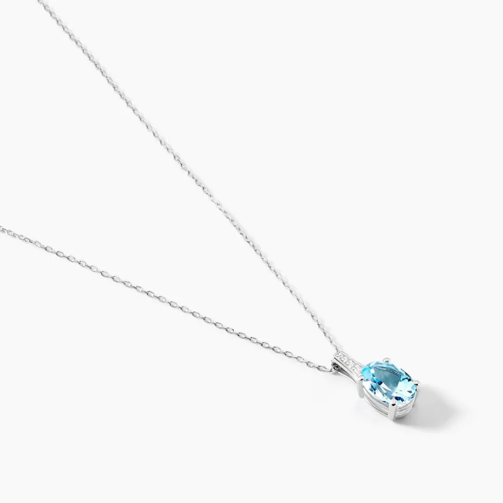 Collier Cindy Or Blanc Topaze Oxyde De Zirconium