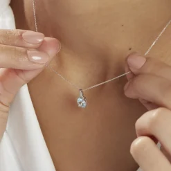 Collier Cindy Or Blanc Topaze Oxyde De Zirconium