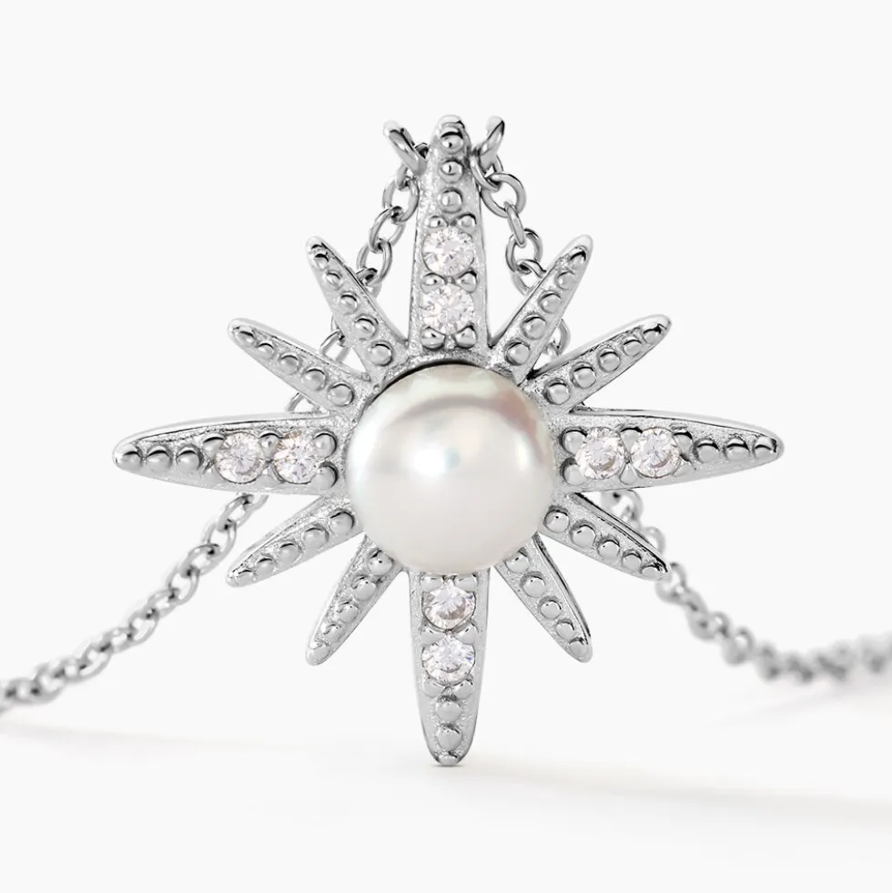 Collier Clementia Argent Blanc Perle De Culture Oxyde De Zirconium