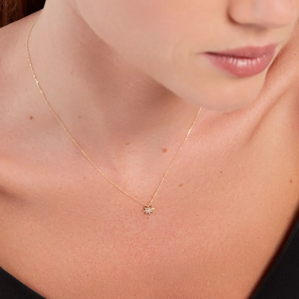 Collier Confucius Or Jaune Diamant
