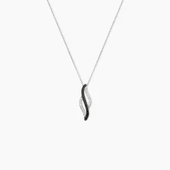 Collier Courbes Or Blanc Diamant