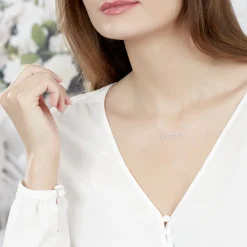 Collier Cupidon Or Blanc Diamant
