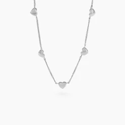 Collier Cœur D'amour Argent Blanc
