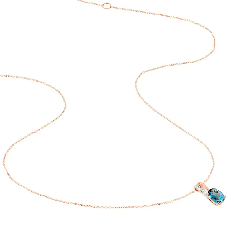 Collier Dalia Or Rose Topaze Et Oxyde De Zirconium