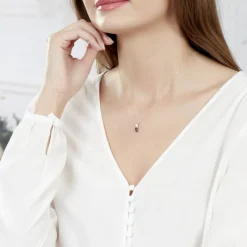 Collier Dalia Or Rose Topaze Et Oxyde De Zirconium