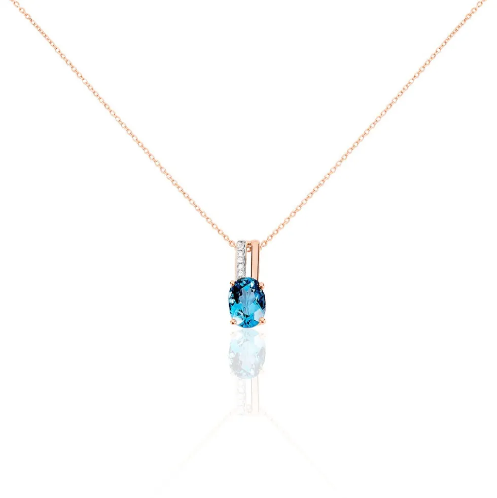 Collier Dalia Or Rose Topaze Et Oxyde De Zirconium
