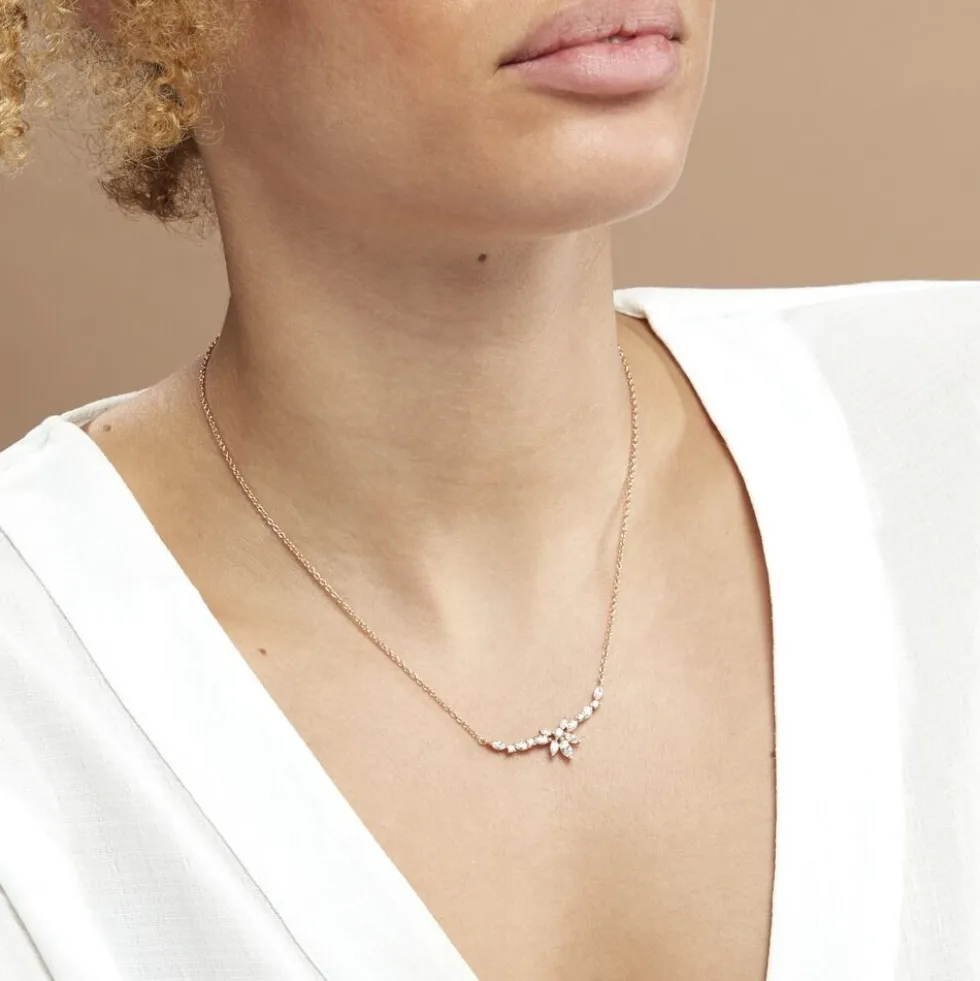 Collier Davena Argent Rose Oxyde De Zirconium