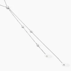 Collier De Dos Indigo Argent Perle De Culture Oxyde