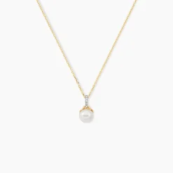 Collier Delight Or Jaune Perle De Culture Oxyde De Zirconium