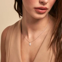 Collier Dhyana Argent Blanc Oxyde De Zirconium