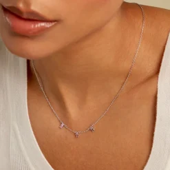 Collier Dion Argent Blanc Oxyde De Zirconium