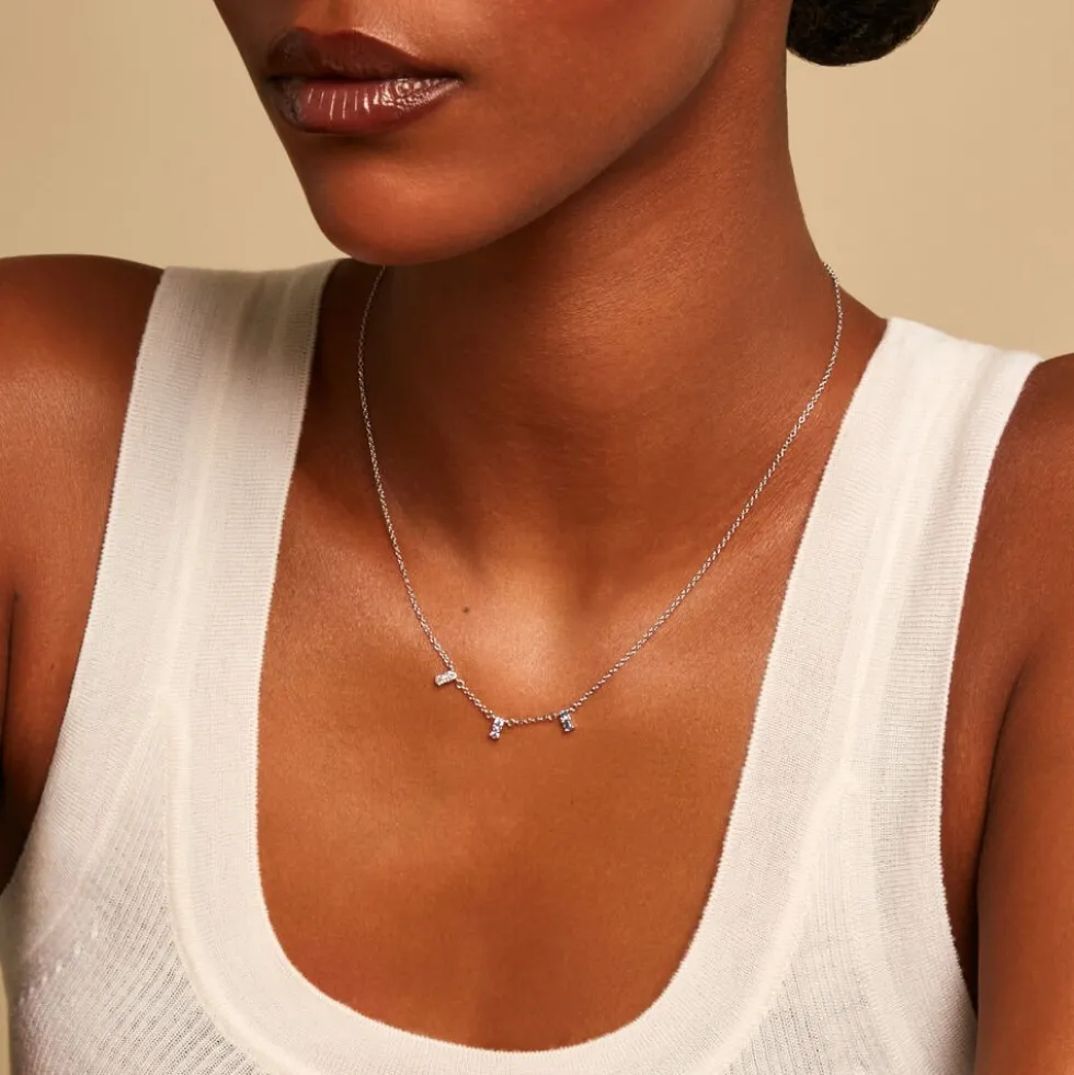 Collier Dion Argent Blanc Oxyde De Zirconium