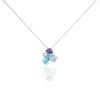 Collier Doryne Or Blanc Topaze Et Oxyde De Zirconium