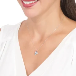 Collier Doryne Or Blanc Topaze Et Oxyde De Zirconium