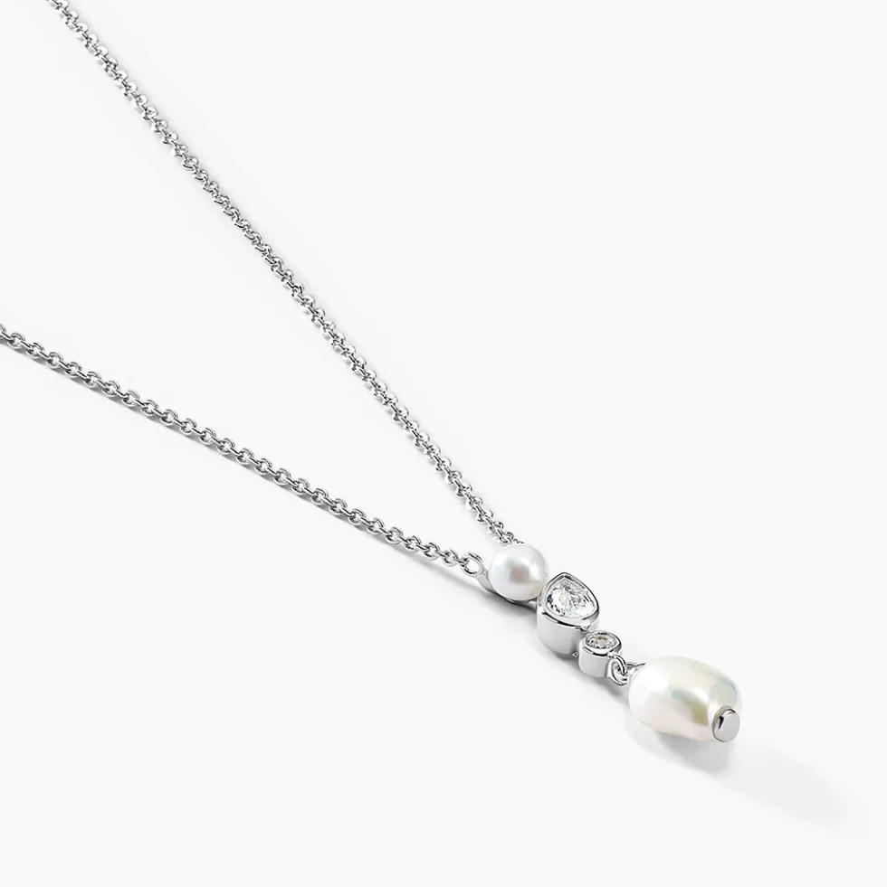 Collier Dua Argent Blanc Perle De Culture Oxyde De Zirconium