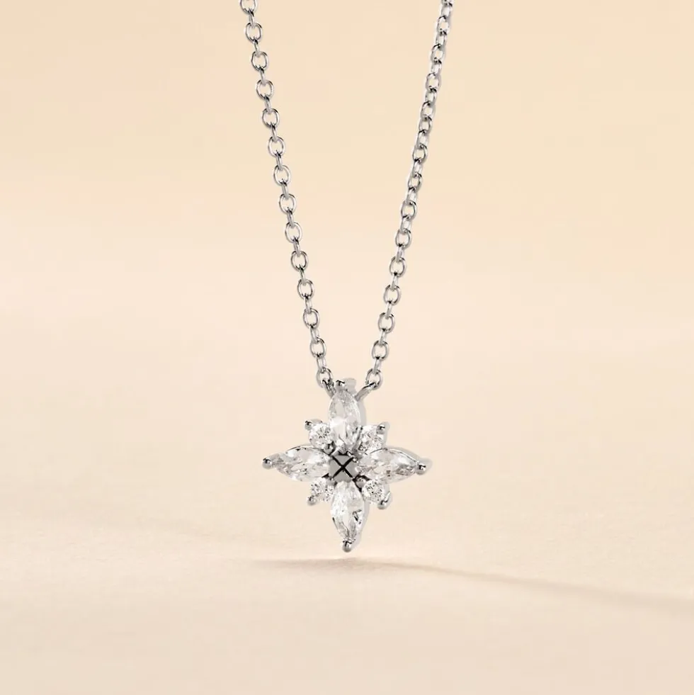 Collier Eclat Argent Blanc Oxyde De Zirconium