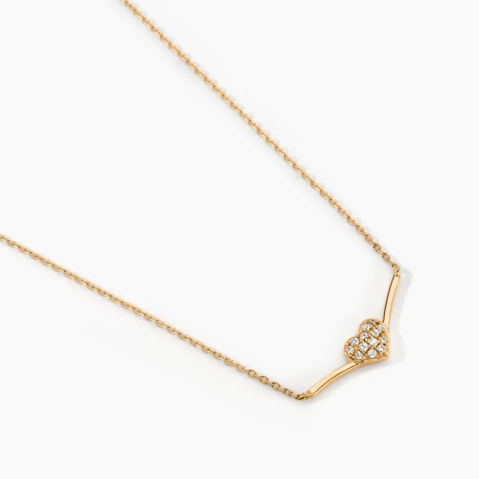 Collier Eclat D'amour Or Jaune Oxyde De Zirconium