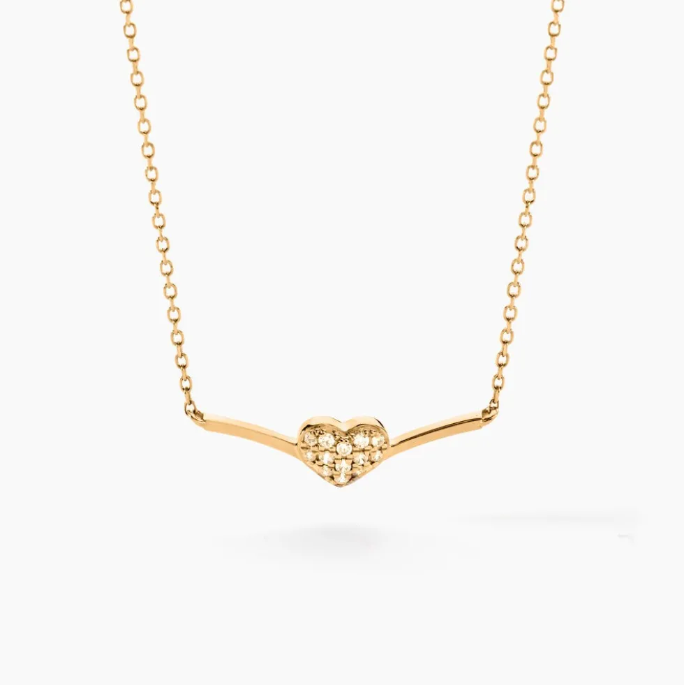 Collier Eclat D'amour Or Jaune Oxyde De Zirconium