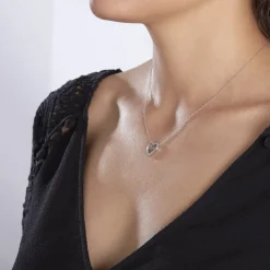 Collier Elansa Argent Blanc Oxyde De Zirconium