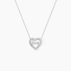 Collier Elansa Argent Blanc Oxyde De Zirconium