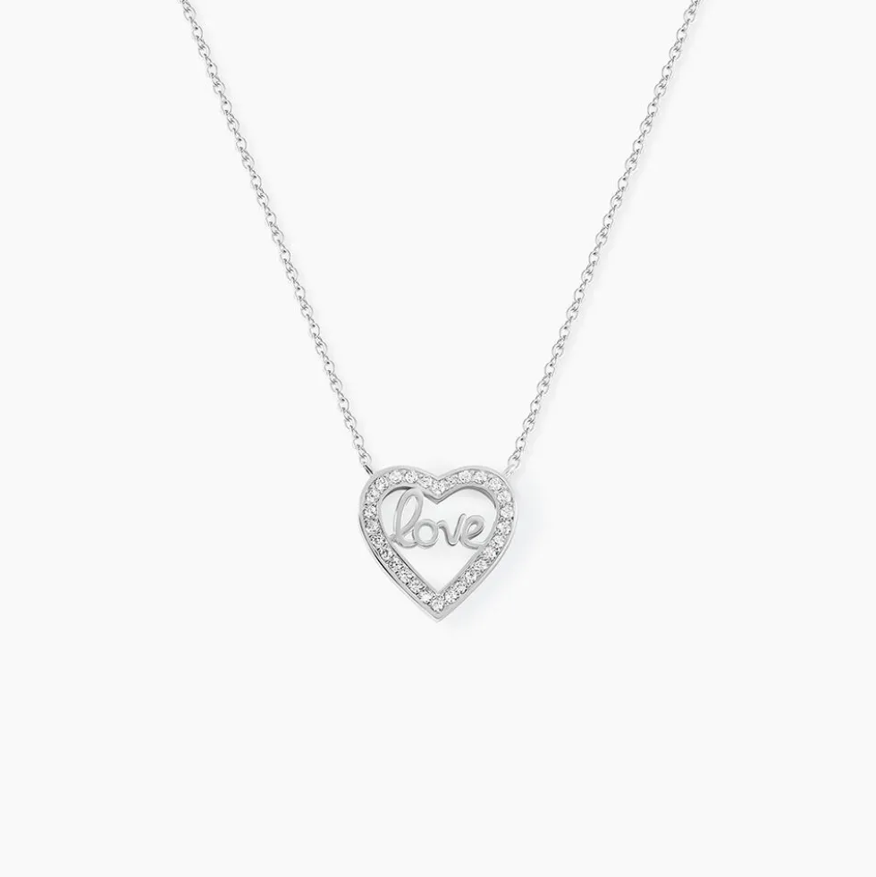 Collier Elansa Argent Blanc Oxyde De Zirconium