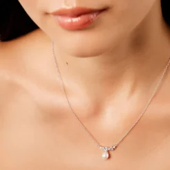 Collier Elea Argent Blanc Perle De Culture Oxyde De Zirconium