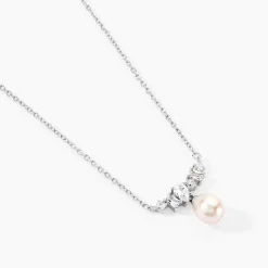 Collier Elea Argent Blanc Perle De Culture Oxyde De Zirconium