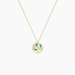 Collier Elsebein Or Jaune Emeraude