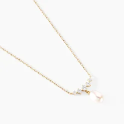 Collier Elysia Or Jaune Perle De Culture Oxyde De Zirconium
