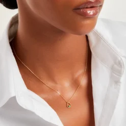 Collier Emeria Or Jaune Emeraude
