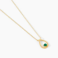 Collier Emeria Or Jaune Emeraude