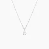 Collier Enis Or Blanc Oxyde De Zirconium Et Olivine