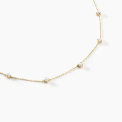 Collier Ethere Or Jaune Oxyde De Zirconium