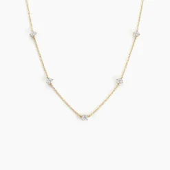 Collier Ethere Or Jaune Oxyde De Zirconium