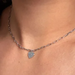 Collier Etincelante Argent Blanc
