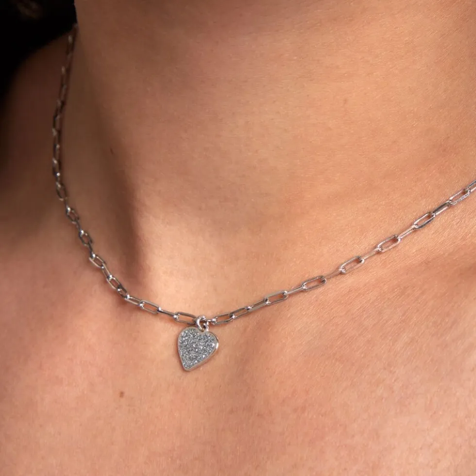 Collier Etincelante Argent Blanc