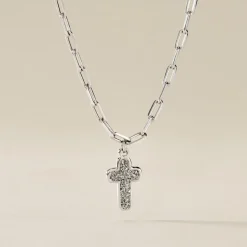 Collier Etincelante Argent Blanc