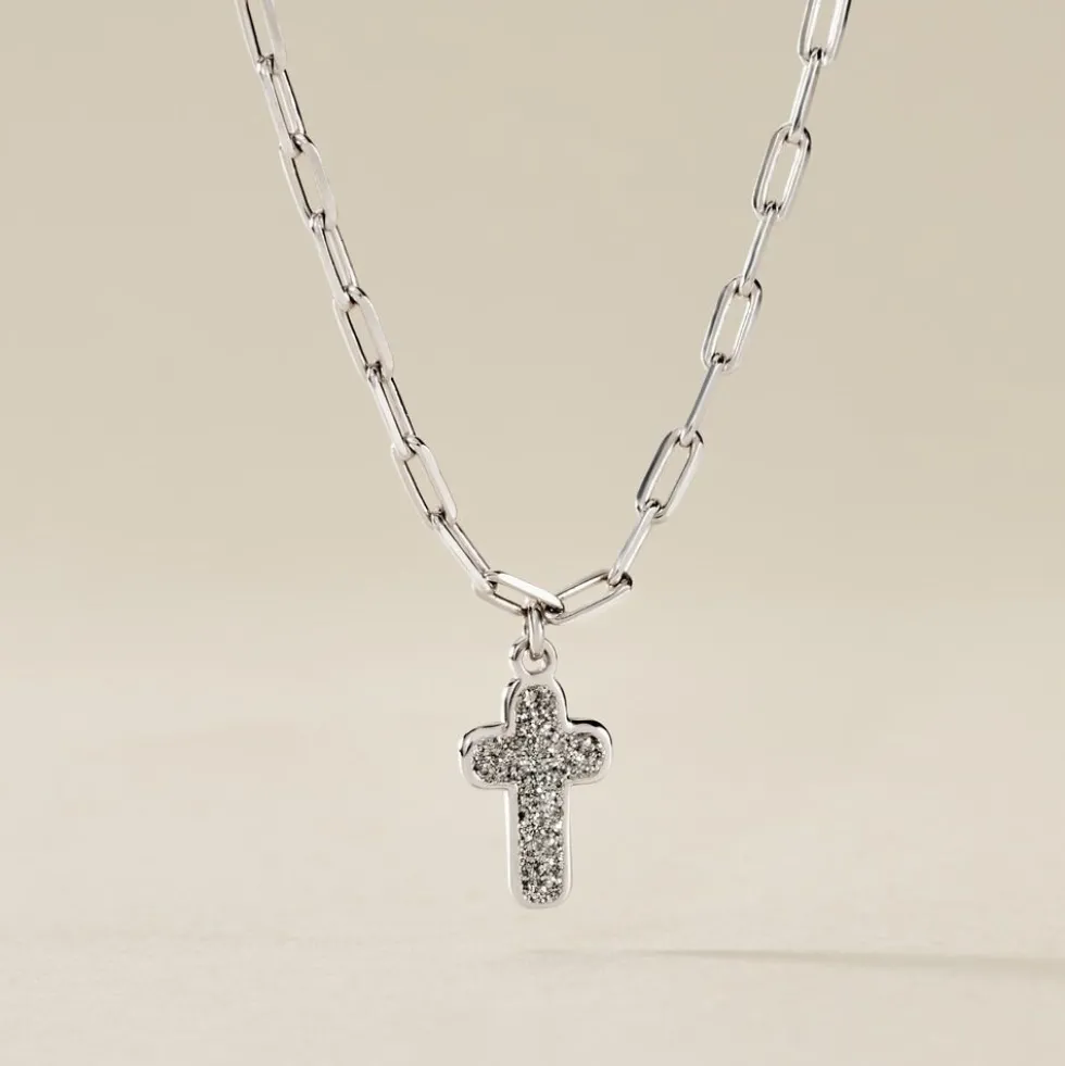 Collier Etincelante Argent Blanc