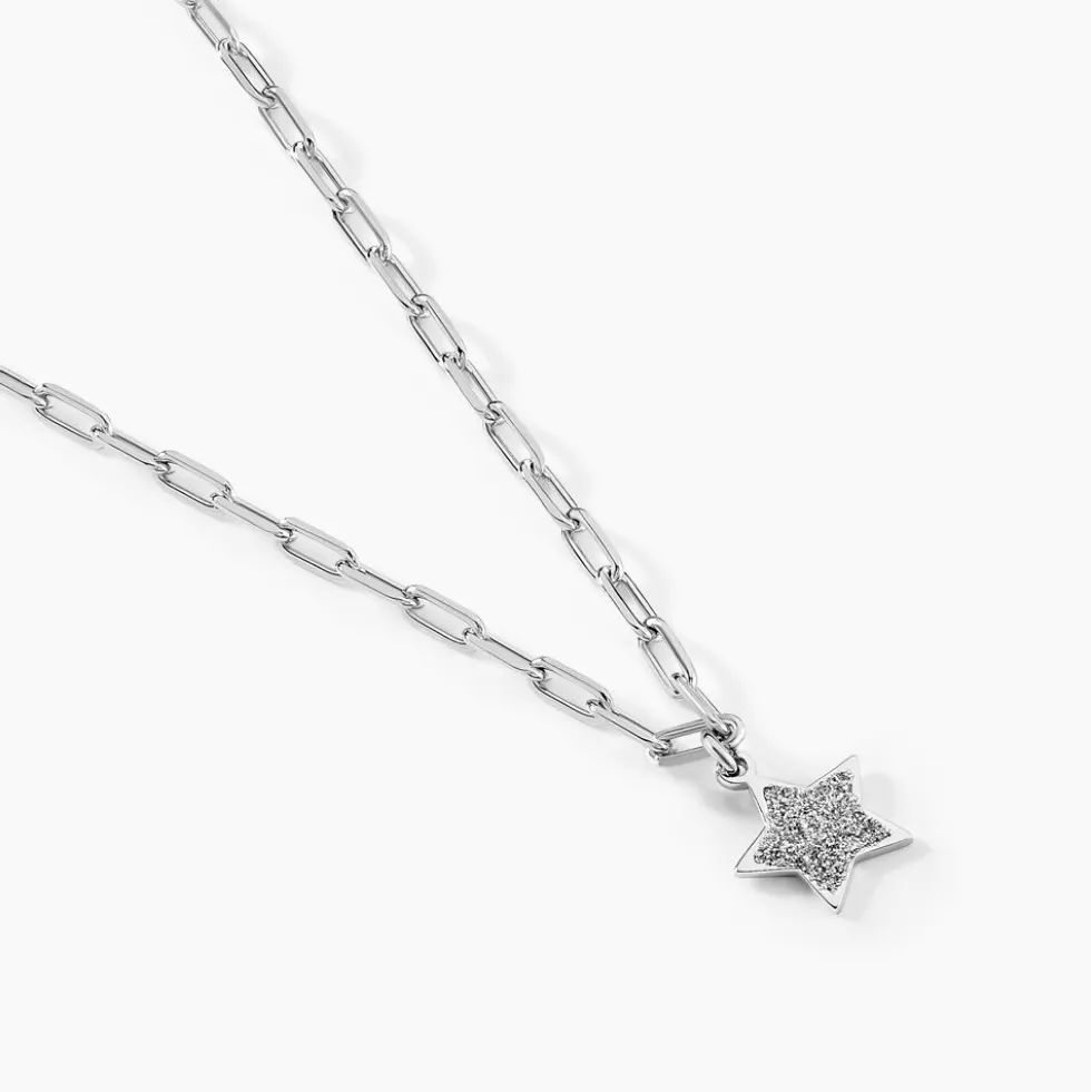 Collier Etincelante Argent Blanc