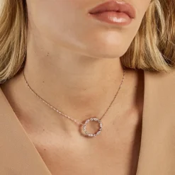 Collier Eugenie Argent Rose Oxyde De Zirconium