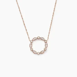 Collier Eugenie Argent Rose Oxyde De Zirconium