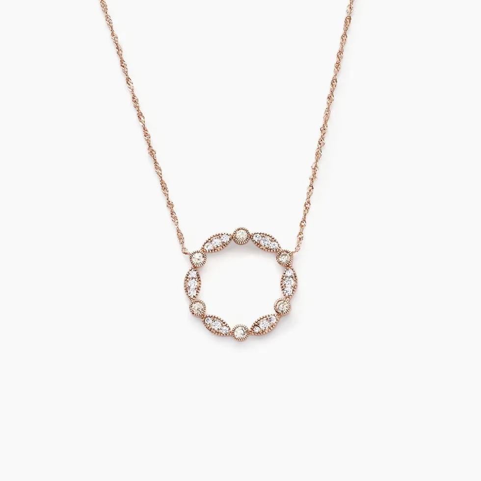 Collier Eugenie Argent Rose Oxyde De Zirconium
