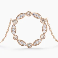 Collier Eugenie Argent Rose Oxyde De Zirconium