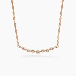 Collier Eugenie Argent Rose Oxyde De Zirconium
