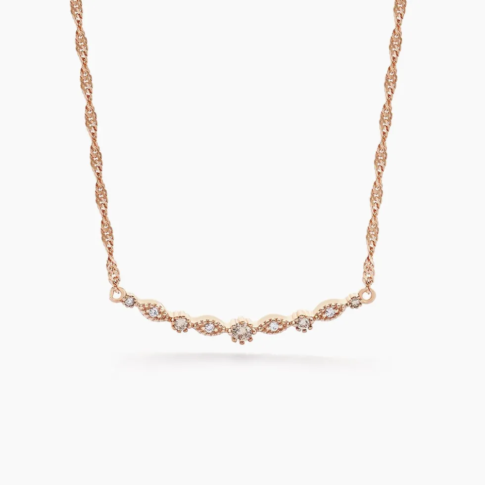 Collier Eugenie Argent Rose Oxyde De Zirconium