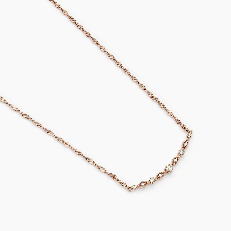 Collier Eugenie Argent Rose Oxyde De Zirconium