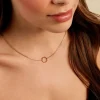 Collier Eva Cercle Ajoure Acier Jaune