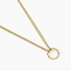 Collier Eva Cercle Ajoure Acier Jaune