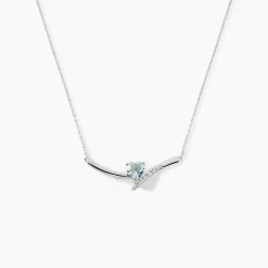 Collier Eva Or Blanc Topaze Et Oxyde De Zirconium